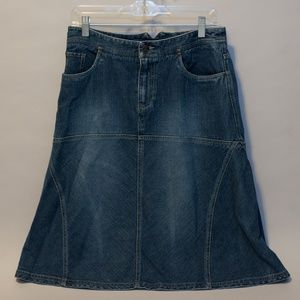 Cute Knee Length Denim Skirt